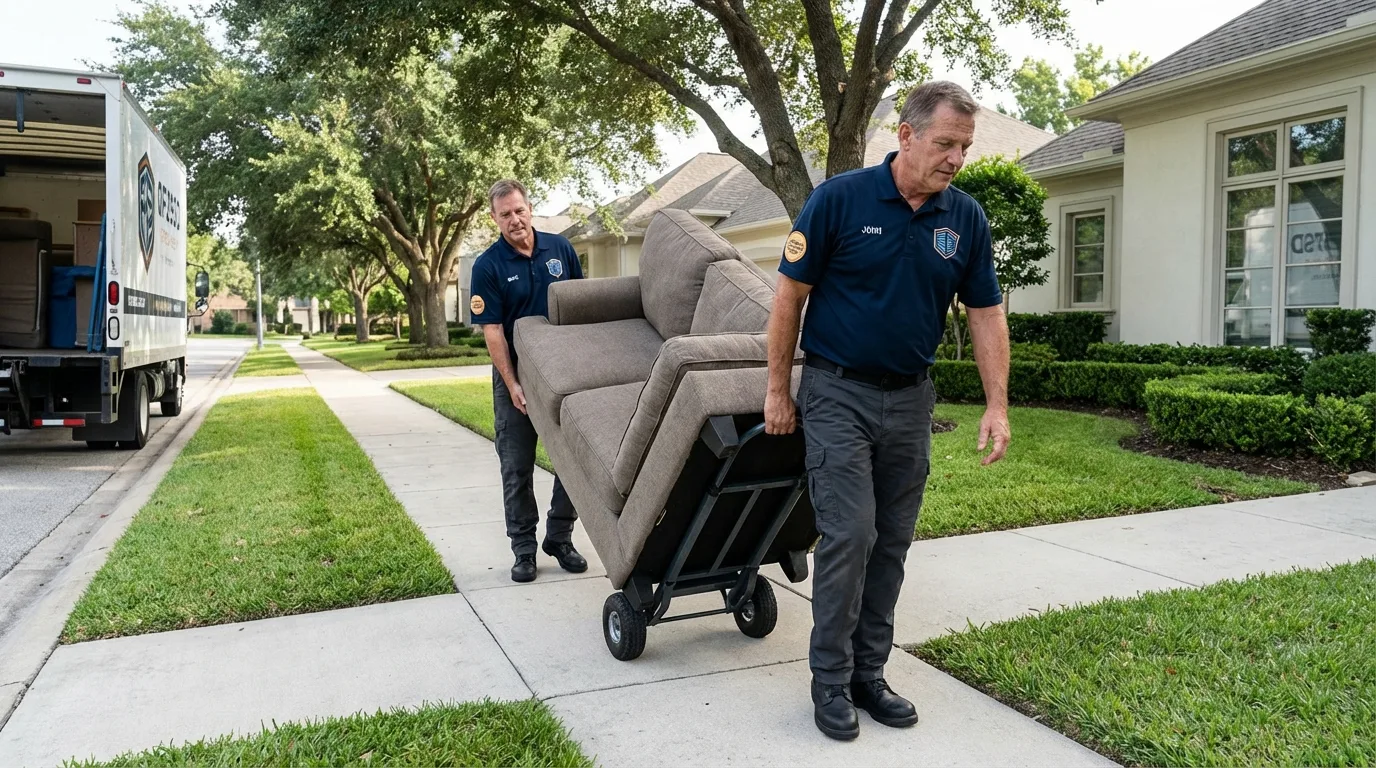 Local residential moving crew loading furniture in Kirkland, WA